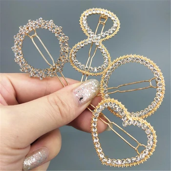 

Fashion Rhinestone Hair Clips Heart Star Shape Duckbill Hairpins for Women Barrettes Hair Accessories Hair Styling
