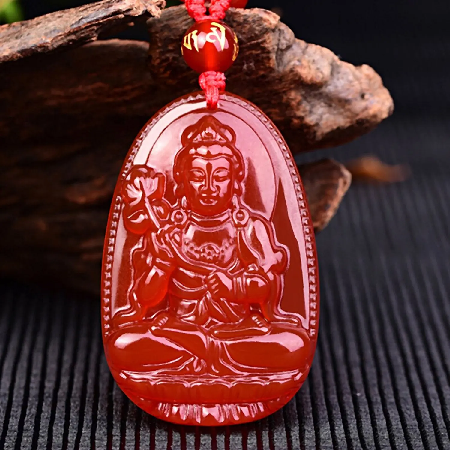 LETSFUN Fine Jewelry C1lint Будда кулон ожерелье Бодхисаттва амулет-Талисман из агата драгоценный камень красный зеленый