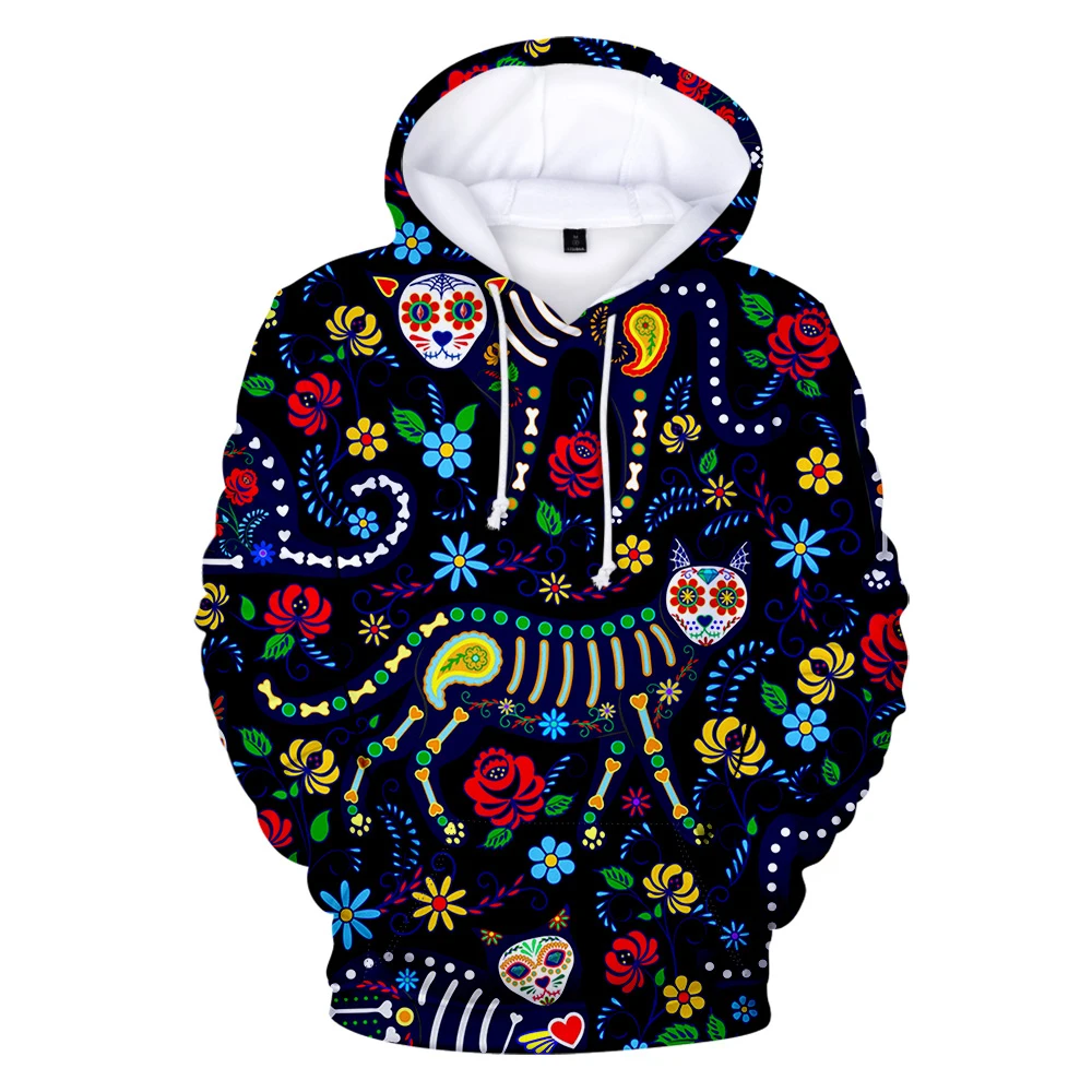 

2020 Day of the dead hoodies Round Neck Sweatshirt Fashion Trend Style New 3D Print hoodies Casual Autumn Winter Clothes