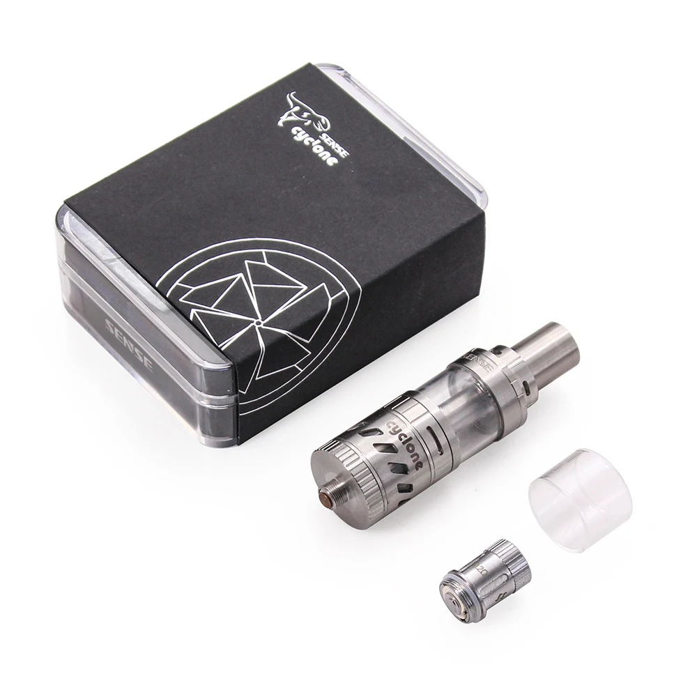 Original Sense Cyclone sub ohm vape tank Pyrex Glass sense 5ml 150W 0.6ohm&0.2ohm Ni200 Top Refilling sense cyclone Atomizer (2)