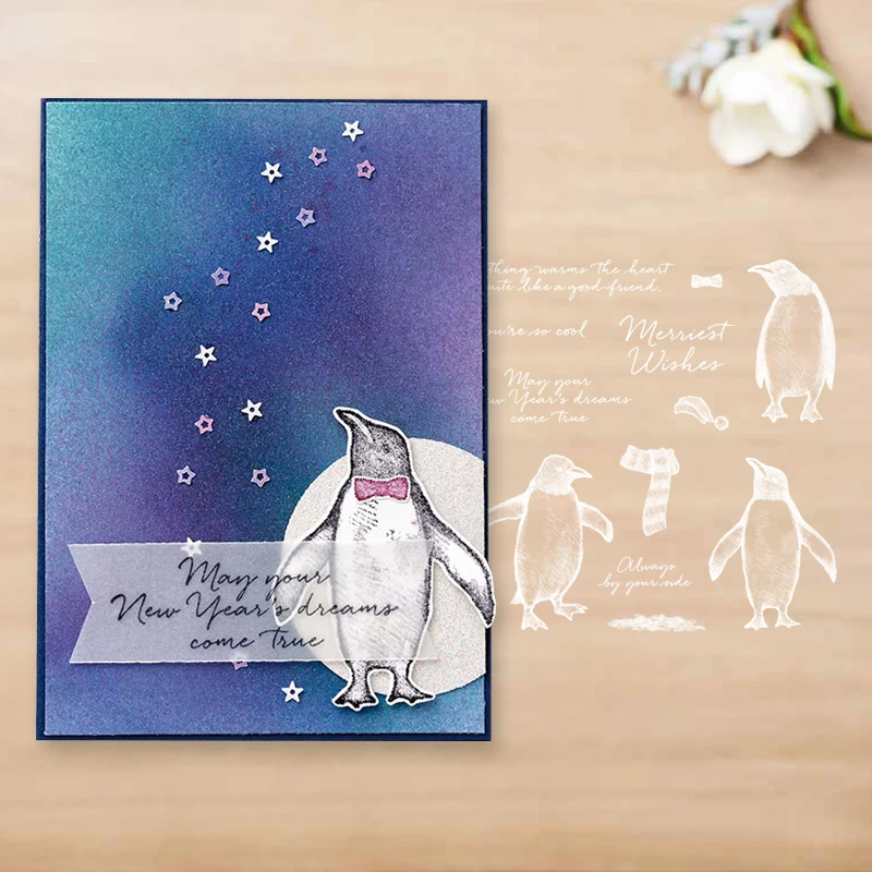 

JC402 Playful Penguins Christmas Metal Cutting Dies and stamps Scrapbooking New Craft Dies Set Album Embossing Cut Stencils