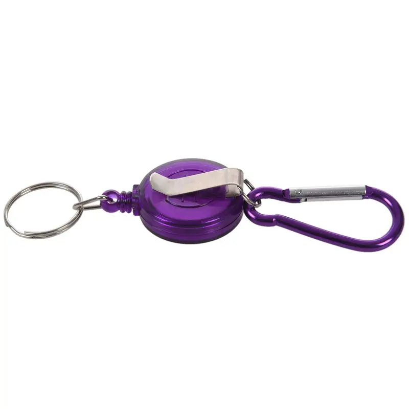 2 PCS BADGE REEL- RETRACTABLE RECOIL YOYO SKI PASS ID CARD HOLDER KEY CHAIN Color:Blue Amount:2Pcs