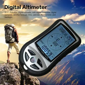 

8 In 1 Digital LCD Compass Altimeter Barometer Thermo Temperature Calendar Clock Electronic Bearing Sensor Barometric Sensor