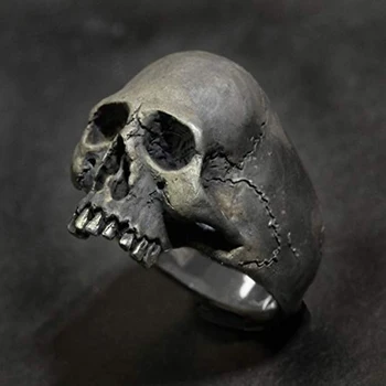 

Men's Punk Retro Stainless Steel Skull Ring Horror Skull Party Ring Fashion Men's Fashion Jewelry Gift