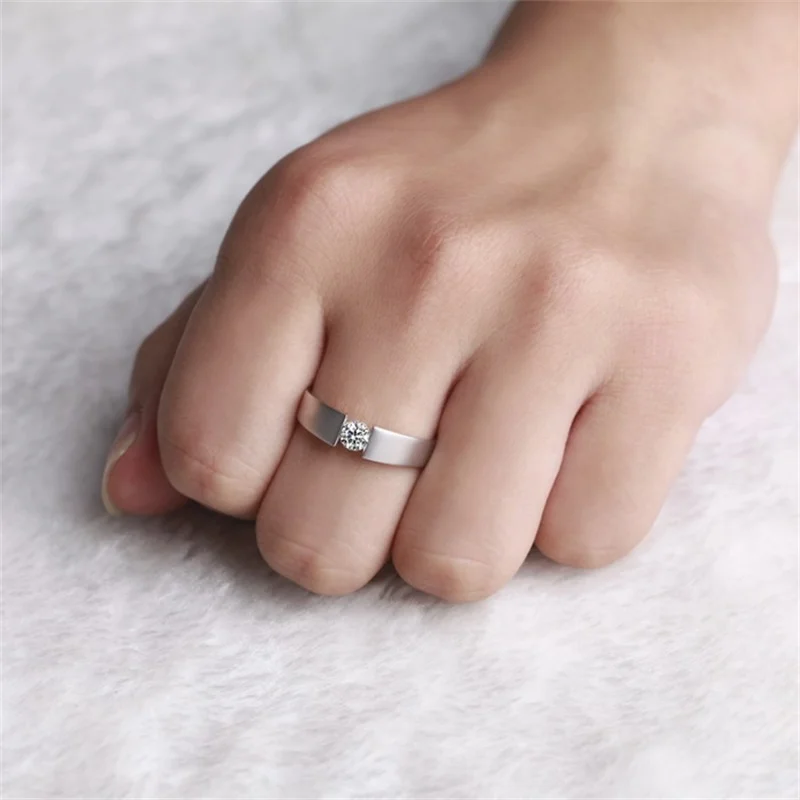 Классический 100% оригинальный набор серебряных колец 925 пробы 6 мм 1ct CZ SONA Алмазные