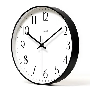 

Classic Creative Glass Wall Clock Modern Design Round Black Luxury Living Room Wall Clock Silent Duvar Saati Wall Watch BW50WC