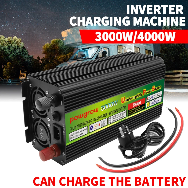 Convertidor de carga 3000W 4000W cc 12V a CA 220V 5V inversor de coche puede cargar la batería voltaje trifásico de carga|Inversores conversores| - AliExpress