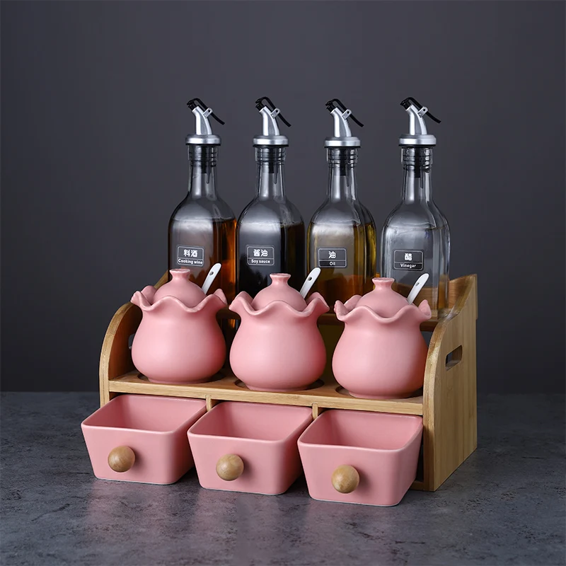 Frasco de almacenamiento de especias para cocina, botella de cerámica