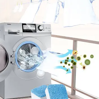 

10pcs Useful Washing Machine Descaler Cleaner Deep Cleaning Remover Tablets Deodorant Durable Multifunctional Laundry Supplies