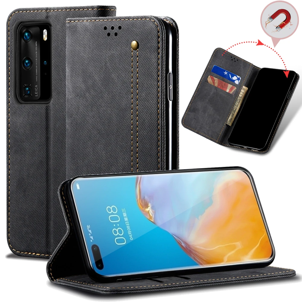 

Чехол-книжка для Huawei P40 Pro, P50, P30 Lite, P30 Lite, кожа