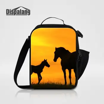 

Crazy Horse Printing Portable Insulated Lunch Bags Thermo Cooler Bags Thermal Food Picnic Box Thicken Kids Baby Lunch Hand Bag