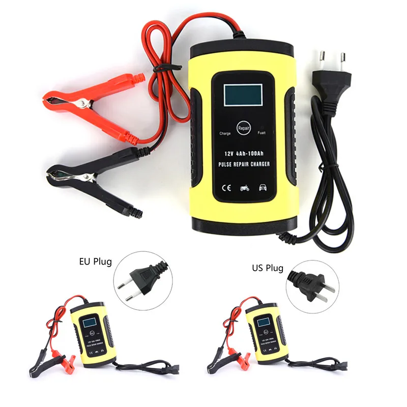 

Intelligent Fast Power Charging Wet Dry Lead Acid Digital LCD Display EU/US Plug Full Automatic Car Battery Charger