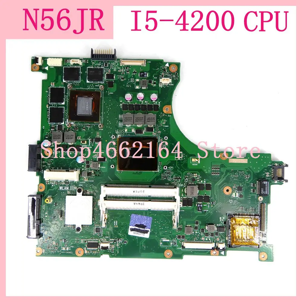 

N56JR LVDS motherboard I5-4200 CPU for ASUS N56JR N56JK N56J N56 Laptop motherboard N56JR notebook mainboard mainboard test OK