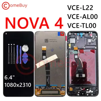 

6.4" Original Huawei nova4 Nova 4 LCD Display Touch Screen Digitizer With Frame VCE-L22 For Huawei Nova 4 LCD Screen Replace