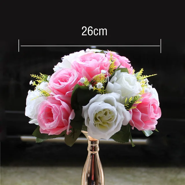 Artificial Peony Rose Hydrangea Row Wedding Background Fake Flower Wall Decoration DIY Combination Wedding Arch Arrangement Pink flower ball