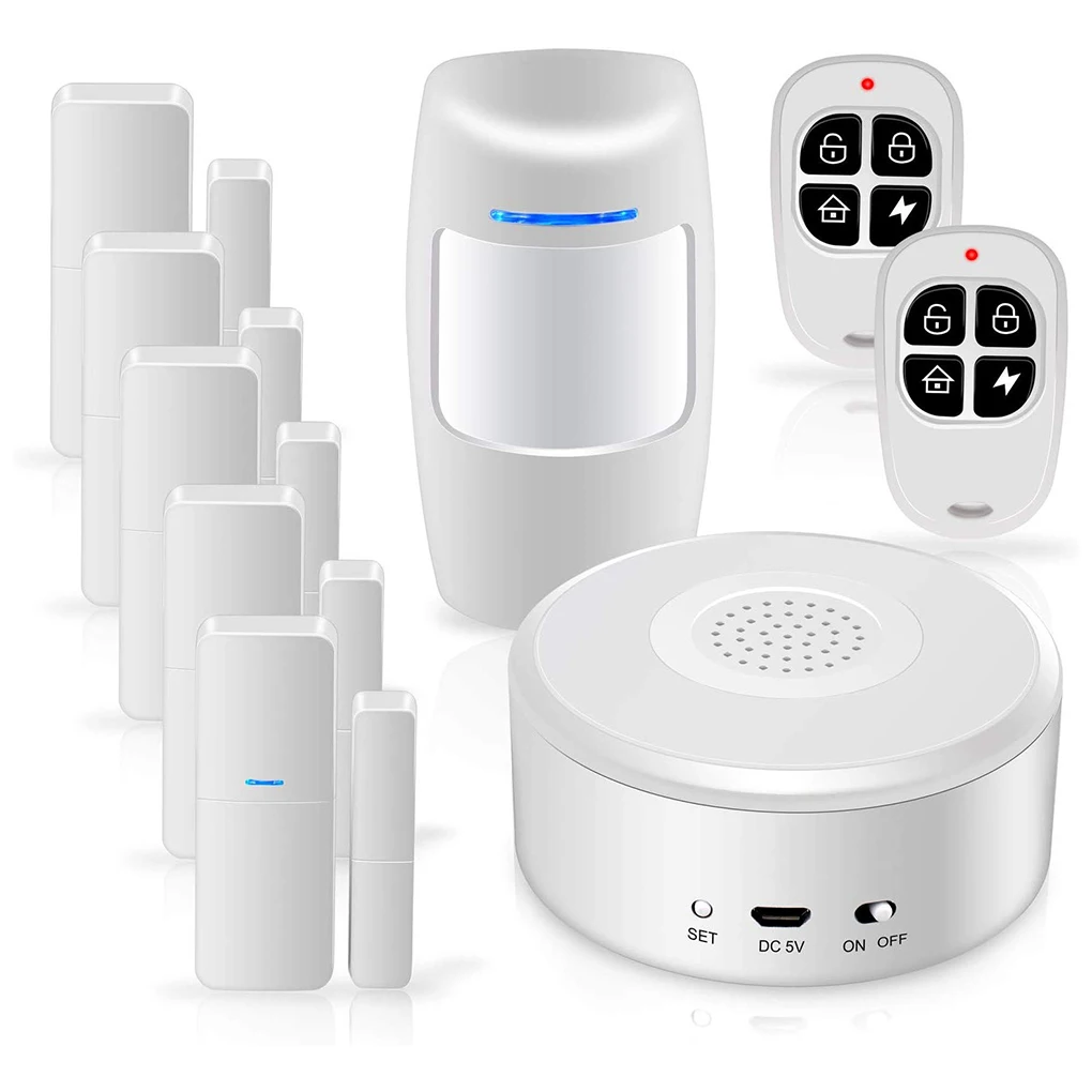 

Smart Security System WiFi Alarm Kit DIY Home Apartment Office Store Business Infrared Remote Doorbell EU Plug