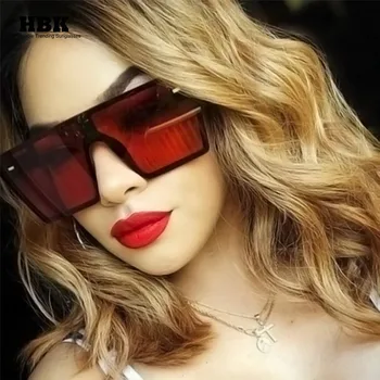 

Oversize Flat Top Square Sunglasses Men Women Candy Color Luxury Brand Design Big Shades Gradient Sunglasses UV400