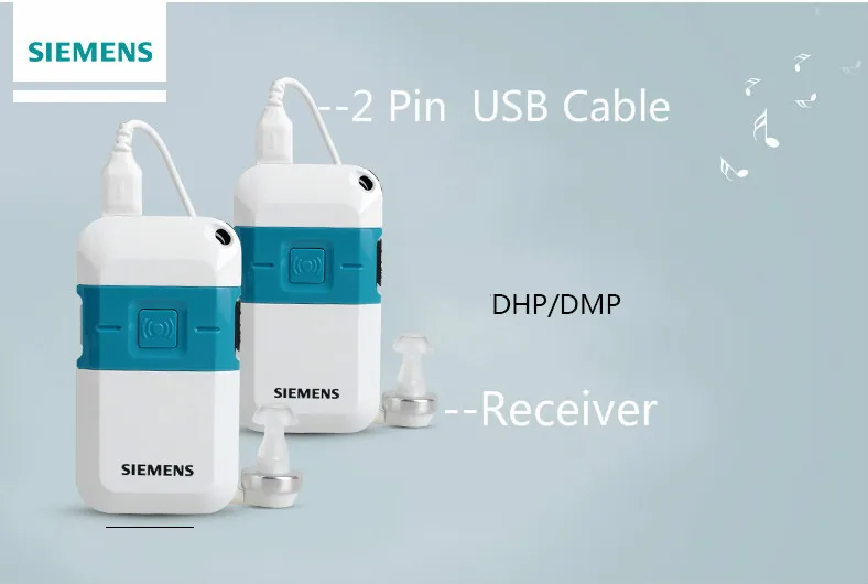 

Pocket Hearing Aid 2 Pin USB Cable Wire+Receiver Siemens Quality for Siemens Pocket Hearing Aid DHP/MP