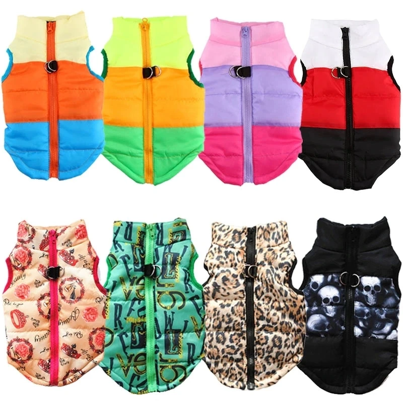 Ropa cálida para perros pequeños, abrigo para perros a prueba de viento, chaqueta acolchada, atuendo con chaleco, ropa para Chihuahua y Yorkshire, Invierno