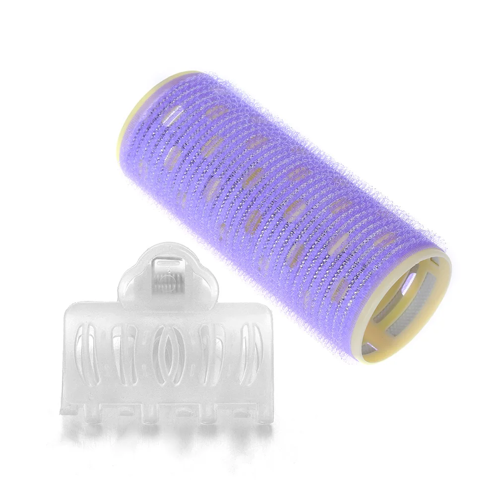 6-purple Random Color 2/4/6Pcs/Set Multi Size Self Grip Hair Rollers Cling No Heat No Clip Hair Curling Styling DIY Magic Spiral Curlers - Цвет: 6-purple