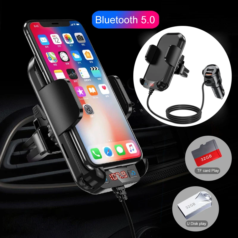 Автомобильный FM-модулятор с креплением на вентиляционное отверстие Bluetooth 5 0 MP3