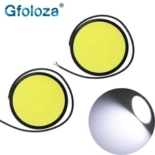 Gfoloza 2 шт. Высокая мощность COB DRL Круглый Автомобильный светодиодный дневные ходовые огни Противотуманные фары лампы 82 мм белый лед синий DC12V