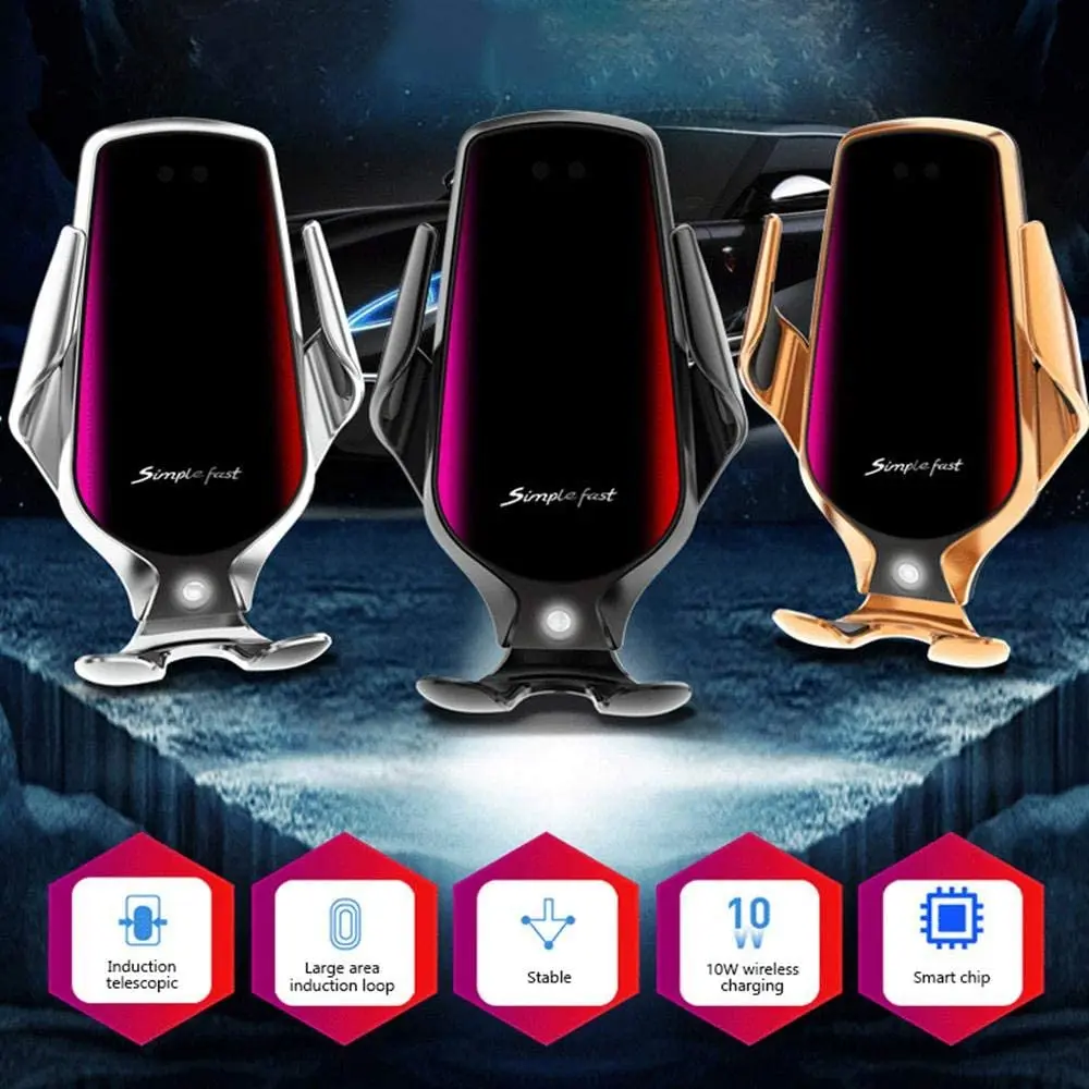 R3 Smart Sensor Car Wireless Charging Holder 10W Qi Fast Charger For iPhone 12 Pro Mini 11 XR 8 Phone | Мобильные телефоны и