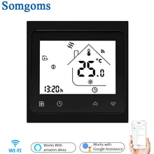 Умный термостат Wi-Fi контроль температуры Лер умный жизнь приложение дистанционное управление для нагрева воды 3A работает с Alexa Google Home