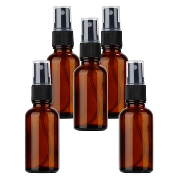 

7Pcs Glass Spray Bottle Emulsion Subpackaging Bottle Press Pump Essential Oil Container Brown (100ml)