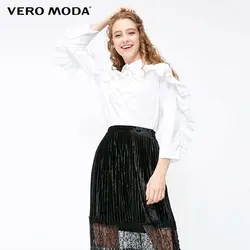Vero Moda 2019 Новое поступление рубашка с отложным воротником и рюшами | 318305516