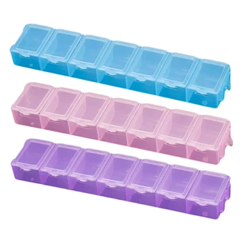 

3 Pieces Cosmetic Earring Pins Storage Box Mini Compartment Organizer Case