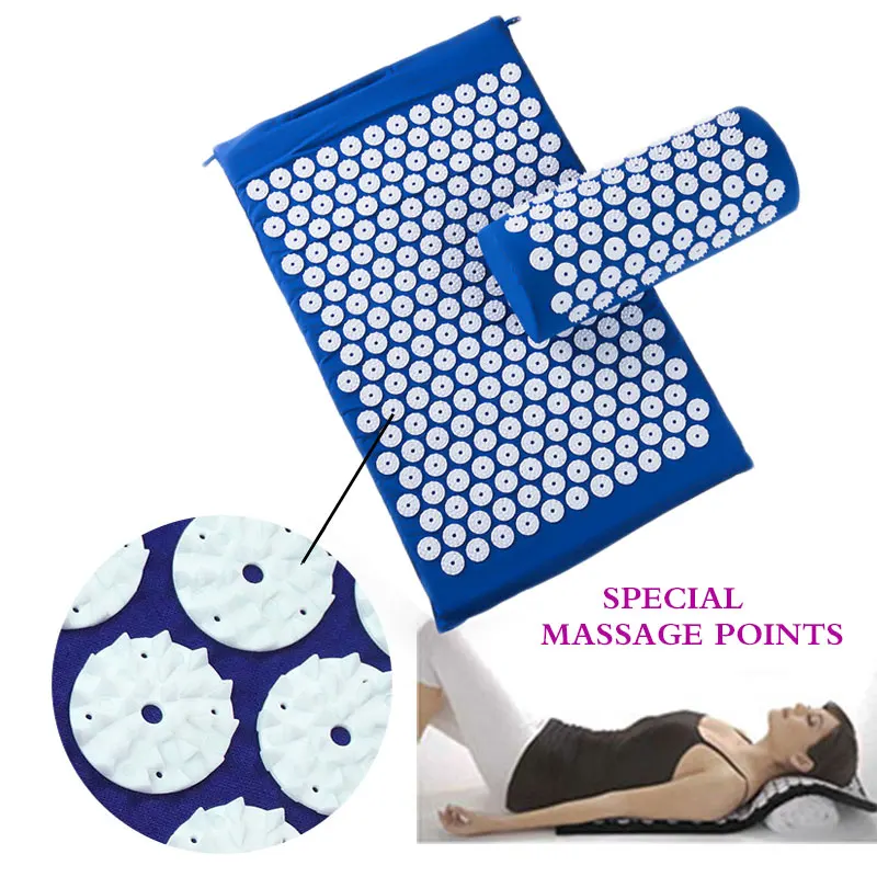 Acupressure Massager Mat Pillow with Needles Head Neck Back Foot Massage Acupuncture Spike Yoga Relieve Pain 2