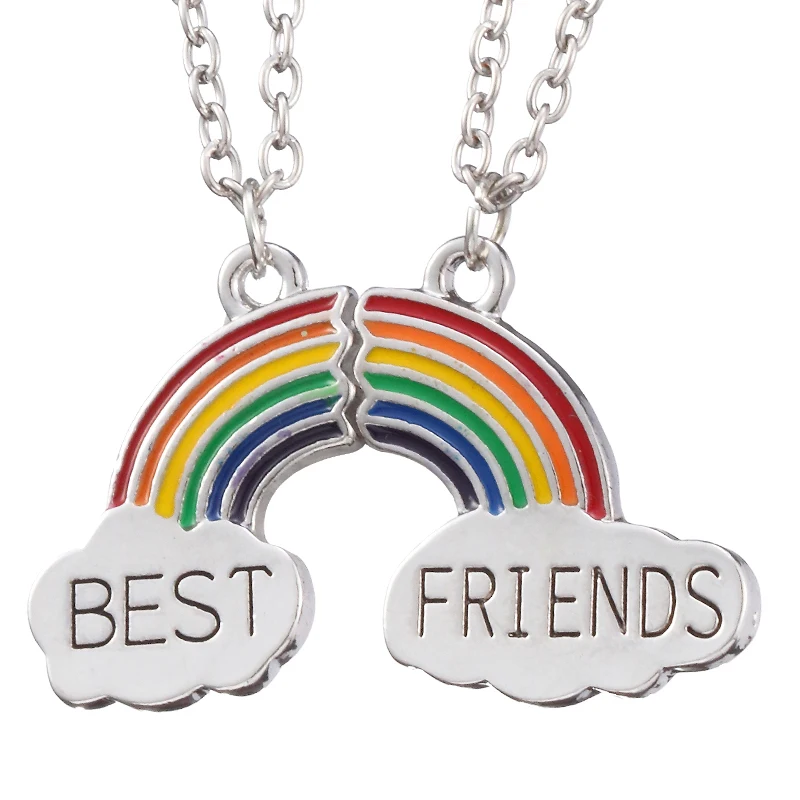 Модное ожерелье-пазл для лучших друзей радужное облако кулон ожерелье BFF дружба