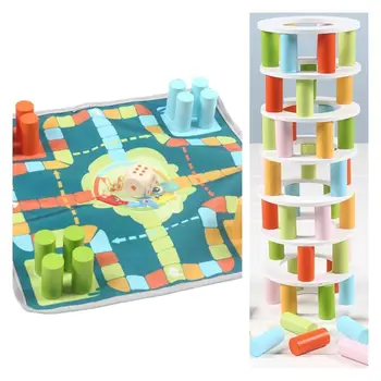 

Kids Building Blocks Toy Wooden Building Blocks Pisa Tower Balancing Flying Chess Game Stacking Game Education Toys For Children