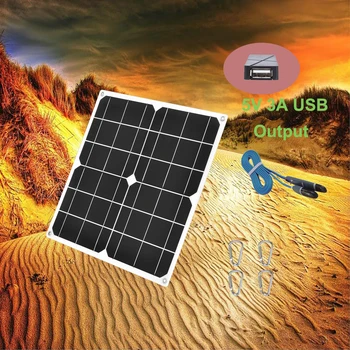 

20W 5V USB 3A Solar Panel Monocrystalline silicon Solar charger for RV Charging Outdoor car Emergency Lights waterproof