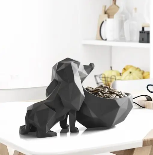 Креативная собака украшение коробки для конфет Лаки собака креативный вход консилер диск дверь обувного шкафа ящик для хранения ключей Лучший подарок - Цвет: Черный