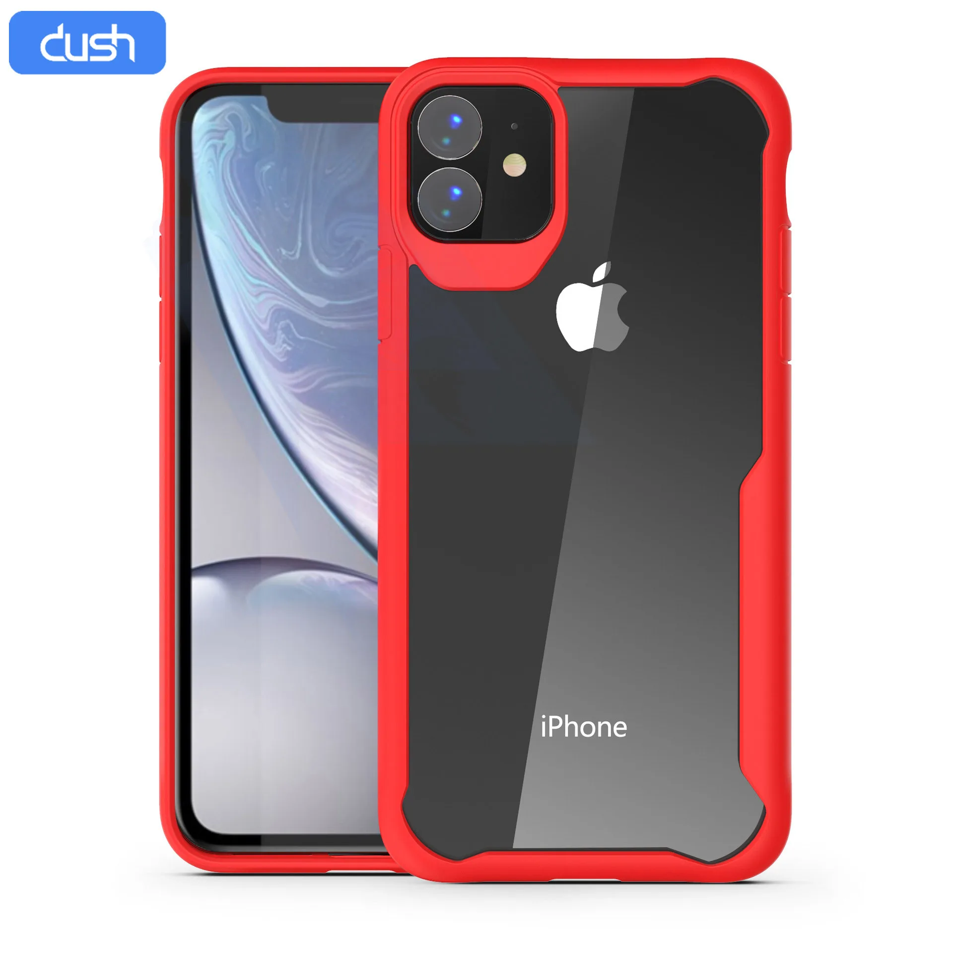 

DUSH Contrast Color Transparent Mobile Phone Case Anti-fall Suitable for Apple 6/7/8/11 / plus / X / XS / XR / PRO / MAX...