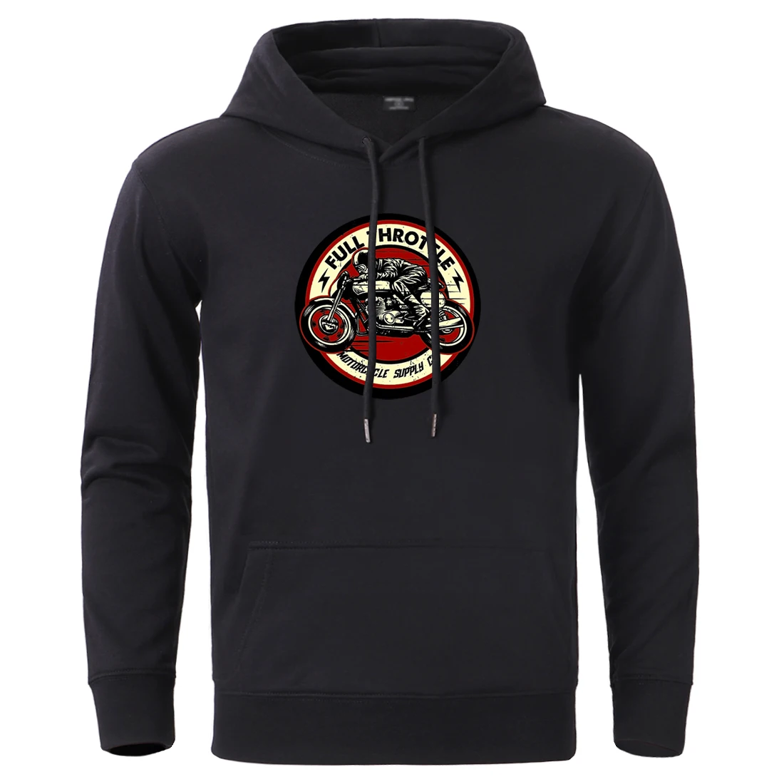 

Full Throttle Cafe Racer Rockabilly Biker Hoodie Men Sweatshirt Winter Fleece Fleece Pullover Male Casual Tracksuit Hooded Hoody
