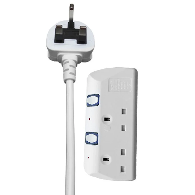 

6 Outlet Surge Protector Power Strip With 18 Inch Power Cord Line White 17.5*7.5*3.1cm UK Standard Socket Electrical