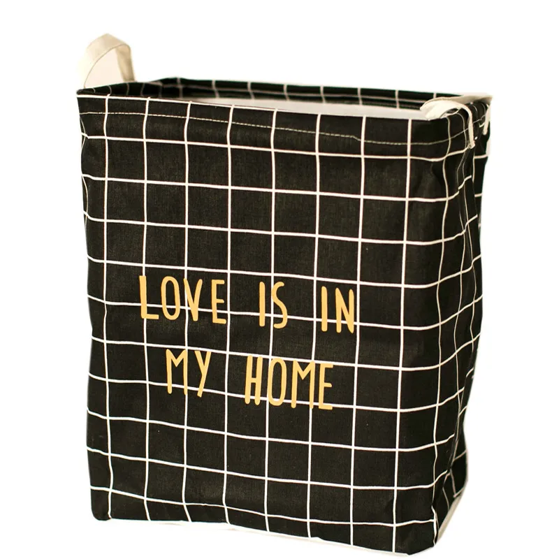 Dirty Laundry Basket Foldable Square Clothes Organizer Nordic Style Household Fabric Storage Bucket Bags Can Be Tying | Дом и сад