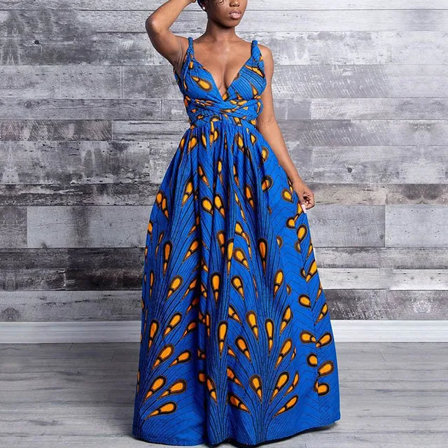 Amaka Sleeveless Long Ankara Dress - Image 5