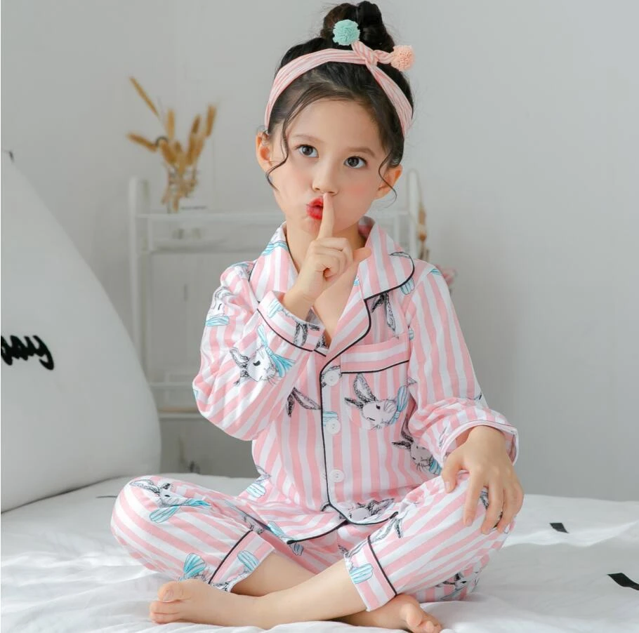 Children Pajamas Sets Cotton 2022 spring Kids Cartoon Homewear Suit Girls Casual Long Sleeve Christmas Pyjamas Set Sleepwear children's robe and slipper set