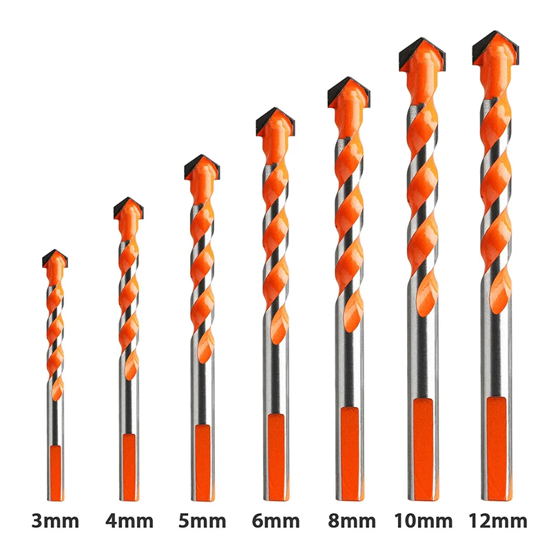 

7pcs/ Set Multifunctional Triangle Overlord Drill Bit Ceramic Tile Wall Marble Ceramic Hole Opener Home Accessories