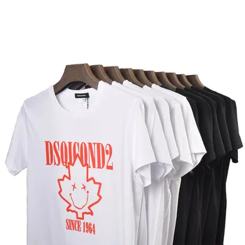 

DSQICOND2 casual cool Summer Women T Shirt Maple leaf ICON 1964 Smiley Print T-shirt Casual Short Sleeve Tops Female T Shirts