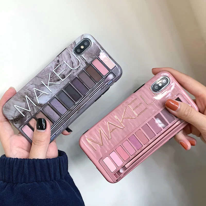

Case for Huawei P30 P30Pro Makeup Eyeshadow Palette for Huawei P20 P20Pro P10 P10Plus Cover Glossy Soft Silicone Case Tpu Coque