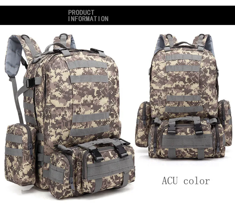 

Genuine Multi-function tactical mountaineering knapsack outdoor camouflage backpack triple combination package travel bag