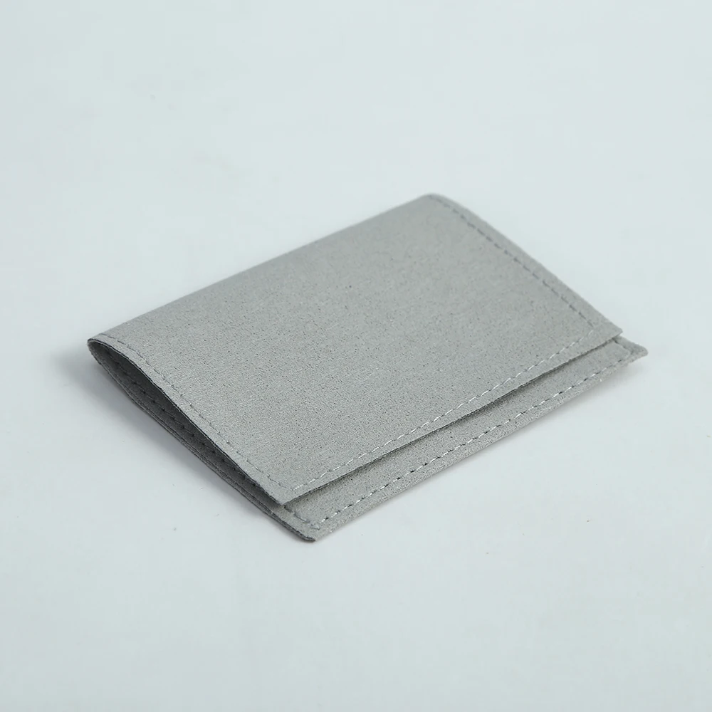 20 Grey Microfiber Jewelry Pouch Suede Velvet Small Envelope Bag Jewelry Packaging Pouches Bulk