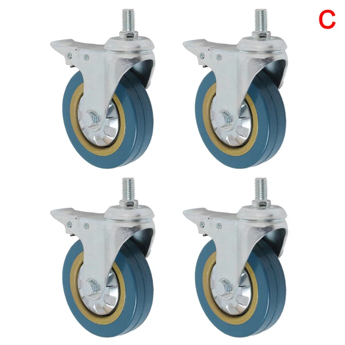 PVC Casters 4pcs Casters Heavy Duty Pneumatic Caster Wheels No Noise Wheels PAK55