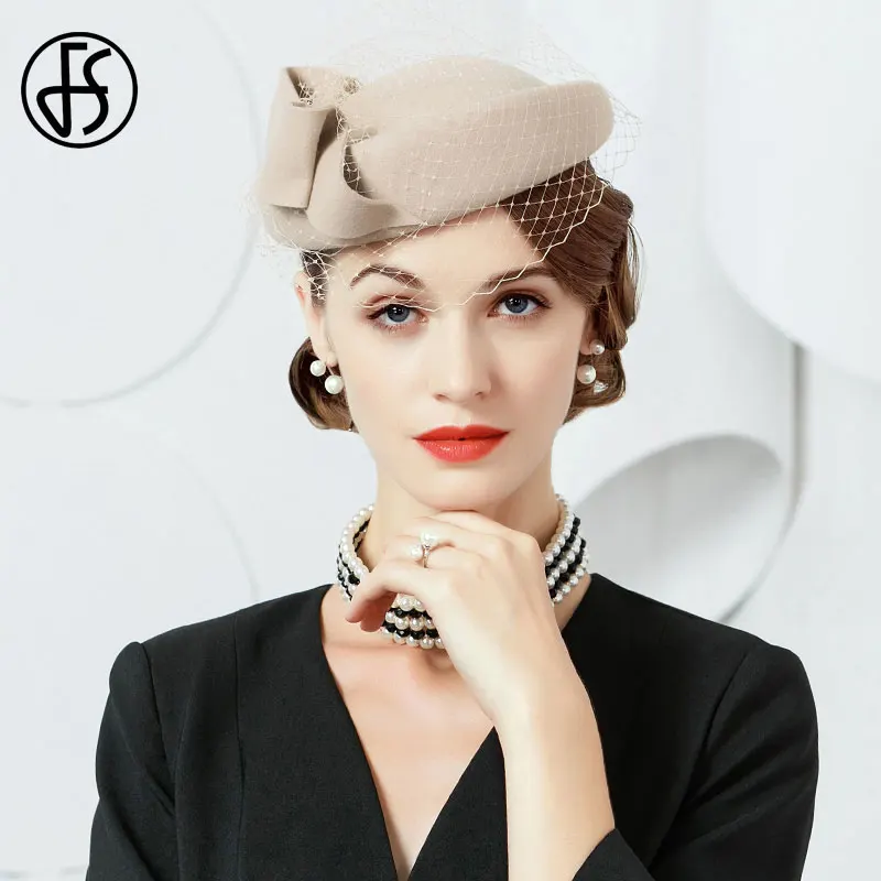 Wool Pillbox Hat Autumn Winter Felt Hat 