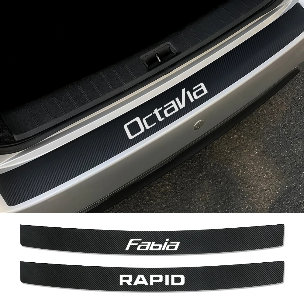 

Car Rear Bumper Trunk Guard Stickers For Skoda Octavia 2 A7 A5 Fabia 3 Rapid Superb 3 Kodiaq Scala Karoq Kamiq Accessories